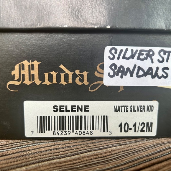 Moda Spana “Selene” Silver Strappy Sandals Size 10.5 - Picture 7 of 8